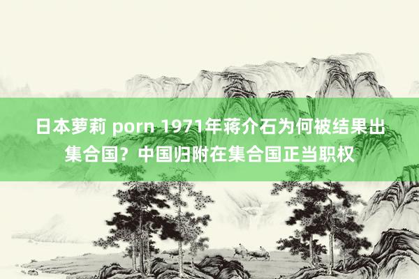 日本萝莉 porn 1971年蒋介石为何被结果出集合国？中国归附在集合国正当职权
