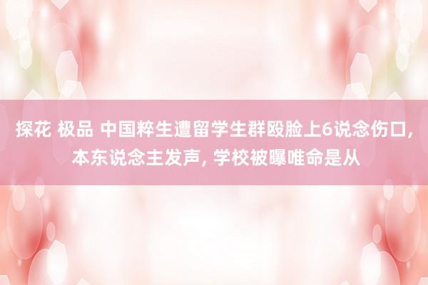 探花 极品 中国粹生遭留学生群殴脸上6说念伤口, 本东说念主发声, 学校被曝唯命是从